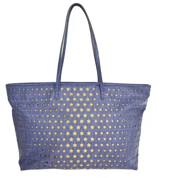 FENDI Zucca Spalmati Star Pattern Perforated Shoulder Tote Bag Leather - Picture 1 of 14
